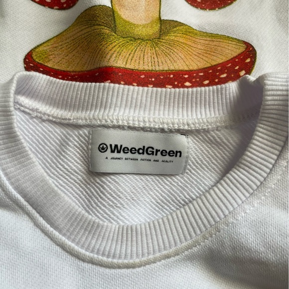 WeedGreen Amanita Muscaria Mushroom Printed Graphic Sweater Size Large - Picture 3 of 6